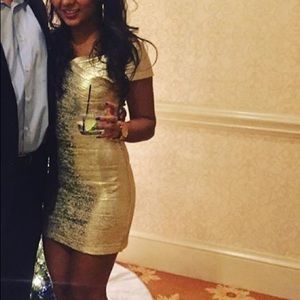 Bebe gold dress